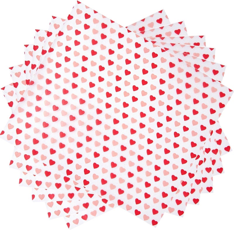 Ocmoiy 100 Sheets Valentine's Day Wax Paper 8.6" x 9.8" Sandwich Wrapping Paper, Colored Decorative Deli Parchment Food Basket Liners for Wrapping Holiday Treats, Candy, Cookies (Sweet Heart) - Image 1